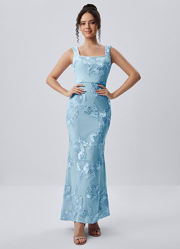 Juliette Sky Blue Lace Beading Mermaid Dress image1