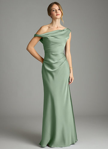 matcha green prom dress Aline Tulle Tea Length Green Prom Dress, Green Puffy Homecoming Dresse –  shopluu main image 1