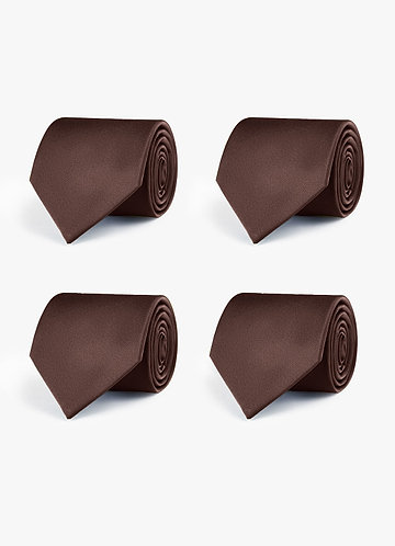 front Set aus 4 passenden Krawatten für Trauzeugen aus Stretch-Satin