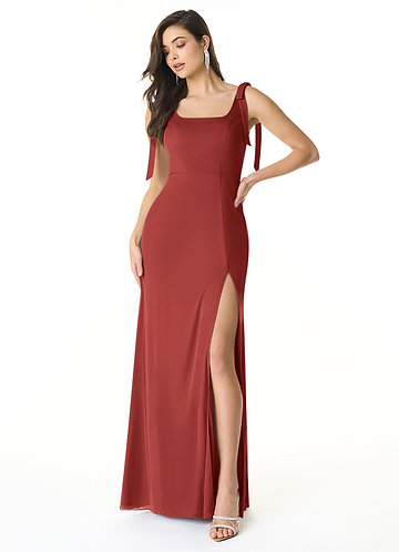 Wanda Rouille Robe longue avec nœud image1