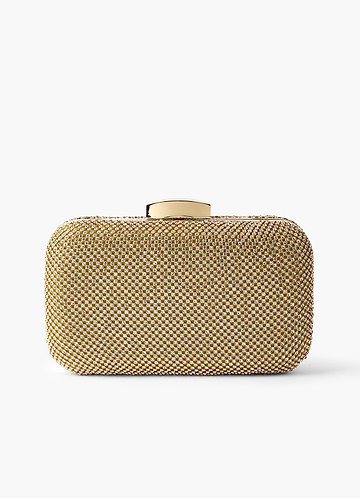 front Crystal Mesh Clutch