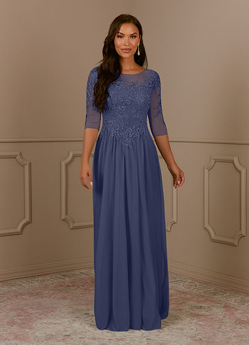 Azazie Harriet Mother of the Brides Dresses Stormy A-Line Scoop lace Mesh Dress image1
