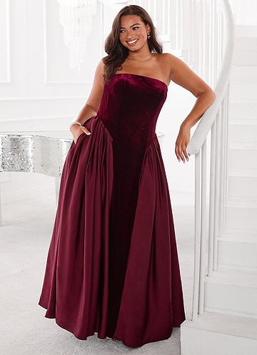 Vestido Vino Largo Barbie™ ❤ AZAZIE 4011 image1