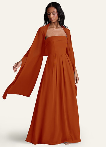 paprika colored bridesmaid dresses Modest Bridesmaid Dresses Chiffon Cap Sleeves Lace Appliques