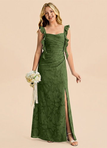 olive green dresses for juniors Georgina Girls Dress - Olive Green