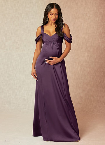 plum maternity bridesmaid dresses Azazie Verna