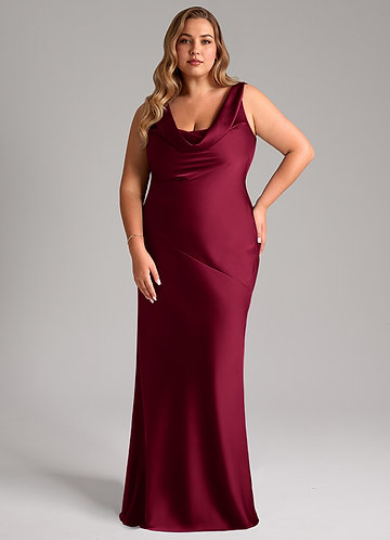 bubble skirt bridesmaid dresses Poly USA W1164 Plus Size Beaded Satin Gown