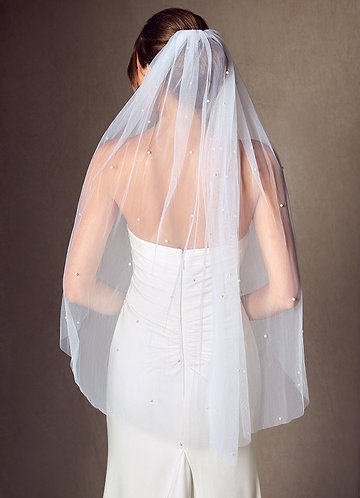 front Jenna Pearl Hip Length Veil