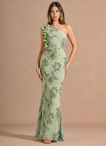 Jezebel Light Green Maxi Dress image1