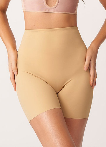 front_High Waisted Seamless Mid Thigh Shorts