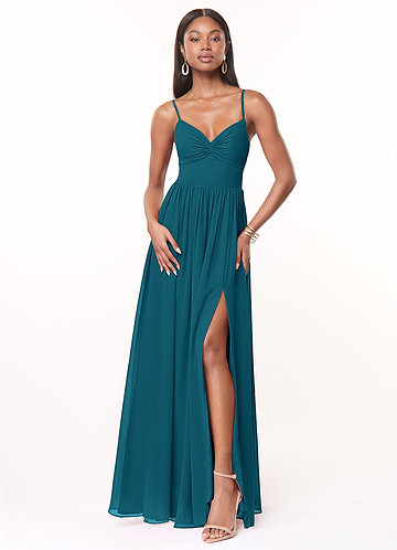 Bridesmaid dresses in teal colour sale