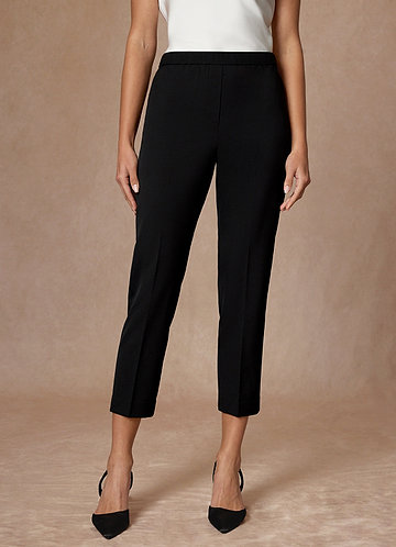 front Kennedy Black Refined Weave  Performance Dress Pants