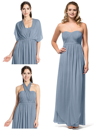 Dusty Blue / Floor Length Bridesmaid Dresses | Azazie