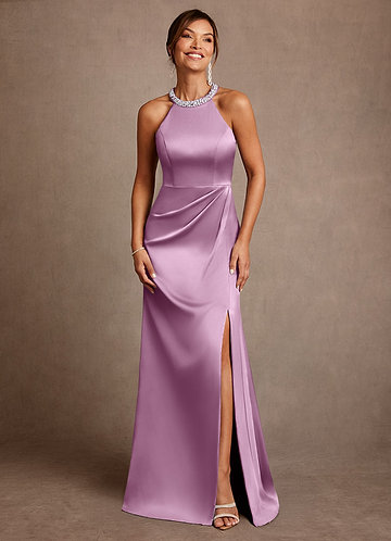 slim fit dress slacks Wisteria Plus Size Chiffon Bridesmaid Dress Applique Long Sleeve Formal Gown main image 0