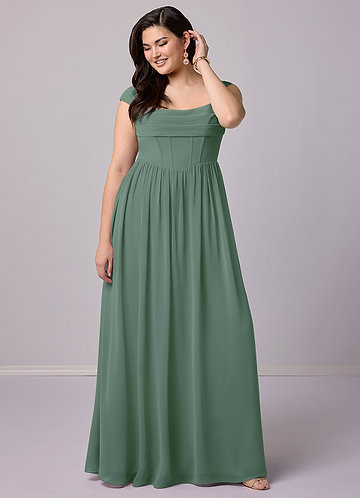 Barbie ♥ Azazie Bridesmaid Dresses A-Line Corset Chiffon Floor-Length Dress image1