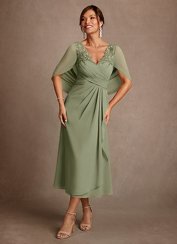 Azazie Forums Mother of the Brides Dresses Pistachio A-Line Lace Dress image1