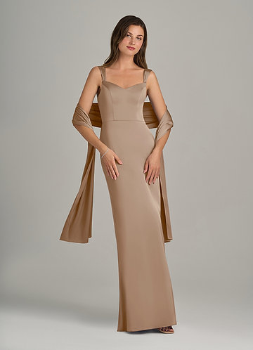 front Azazie Matching Color Stretch Satin Shawl