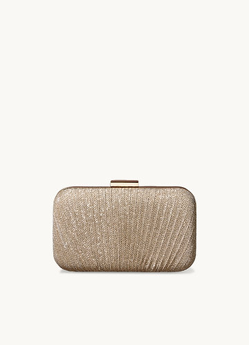 front Champagne Gloss Wrinkle Clutch Bag