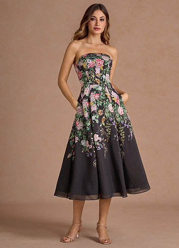 Kenzie Black Multi Midi Dress image1