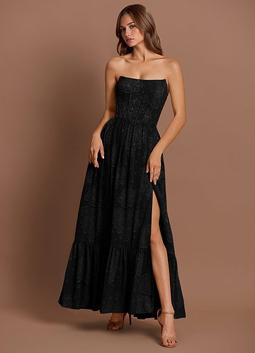 【新品】　Emboridered Lace Back Dress Floral Lace-Up Back Maxi Dress | Ardene