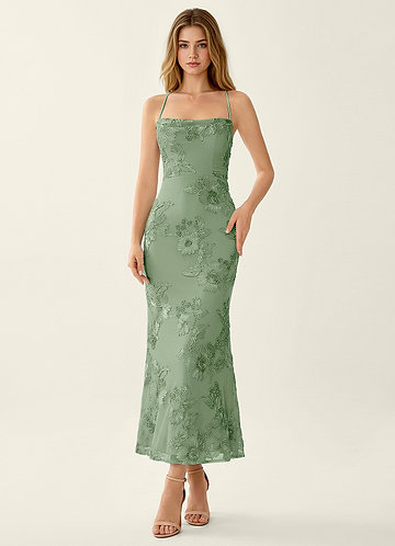 Octavenlly Sage Lace Mesh Wedding Guest image1