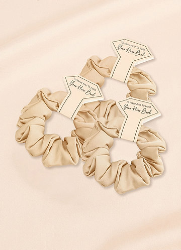 front Matching Color Bridesmaid Stretch Satin Regular Size Scrunchies