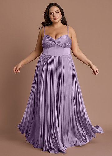 Styla Frosted Lilac Pleated Maxi Dress image1