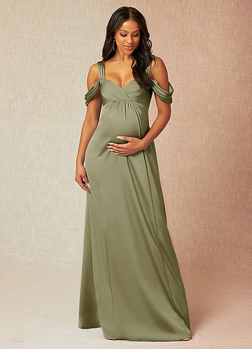 Azazie Rhea Stretch Satin Dress Maternity Bridesmaid Dresses  image1