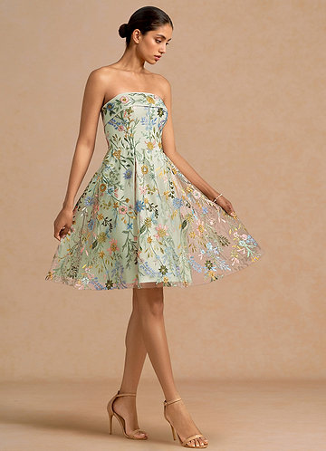 Robe Courte Vert Clair Evangeline image1