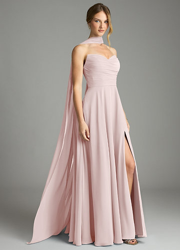azazie light pink dress Blushing Pink One Shoulder Bridesmaid Dresses