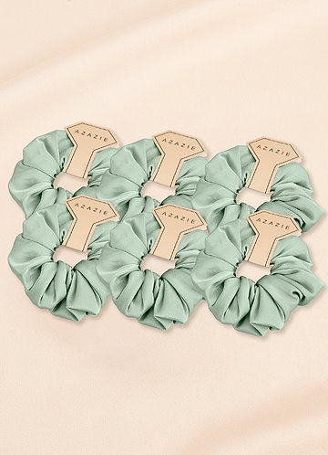 front Six-Piece Bridesmaid Stretch Satin Over Size Scrunchie Set