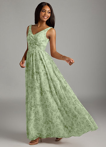 Azazie Omari Green Fern Floral Bridesmaid Dresses | Azazie