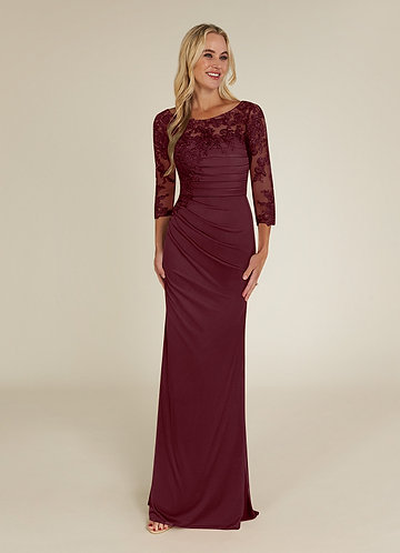 Alisondra Mother of the Brides Dresses Cabernet Sheath Scoop Lace Lace Dress image1