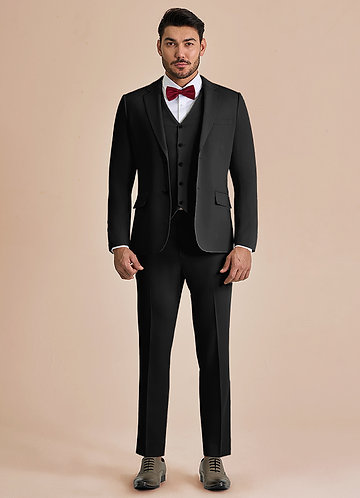front William Black Comfort Blend 3-piece suit