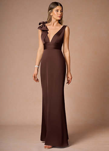 Parisa Moka Cocco Maxi vestito front