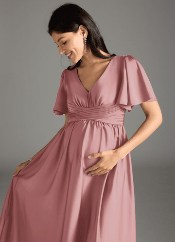 maternity bridesmaid dresses azazie Sexy Side Slit A-Line Lace Velvet Off Shoulder Long Bridesmaid Dresses  Online main image 1