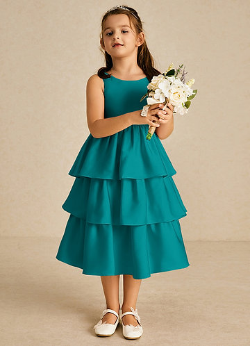 Teal Flower Girl Dresses Azazie