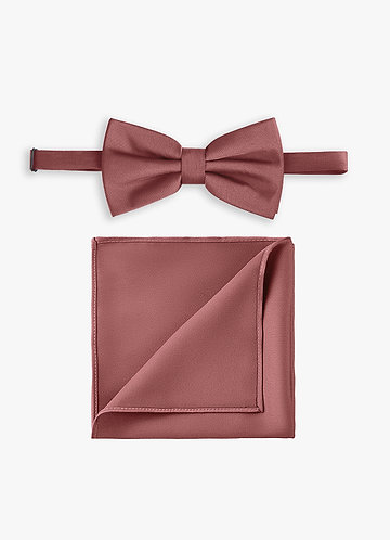 front Stretch Satin Bow Tie and Pocket Square Set