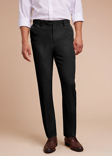 front Carter Black Cotton Linen Blend Dress Pants