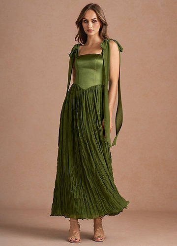basque green dress Basque Floral Sleeveless Midi Dress main image 0