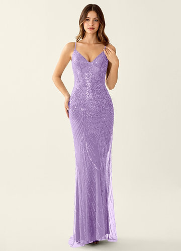 Magnolia Lila Vestido de fiesta con bordado de lentejuelas y corte sirena image1