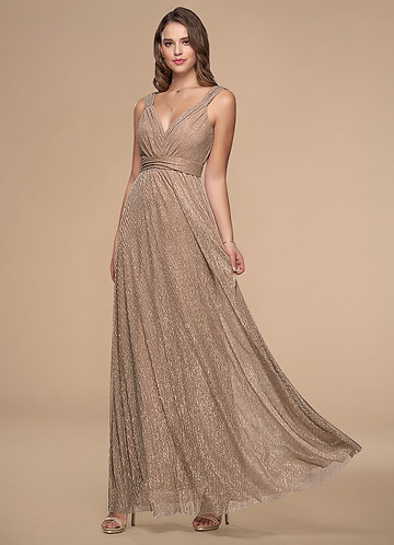 Rosie Metallic Silver Pink Maxi Dress