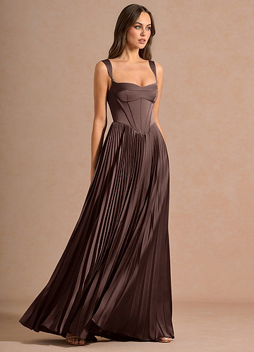 green emerald velvet dress Asymmetry Midi Knitted Semi Formal Wedding Guest Dress COCOMELODY 873559175310, Brown main image 1