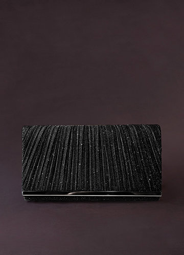 front Pleats Elegant Clutch Bag