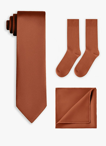 front Matching Stretch Satin Wide Tie & Pocket Square & Socks Set