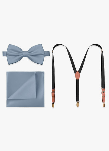 front Matching Bow Tie & Pocket Square & Suspenders Set