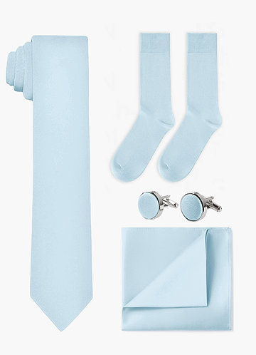 front Matching Wide Tie & Pocket Square & Cuff Links & Socks Set