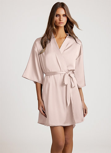 front Rosa Rossore Vestaglia classica in raso