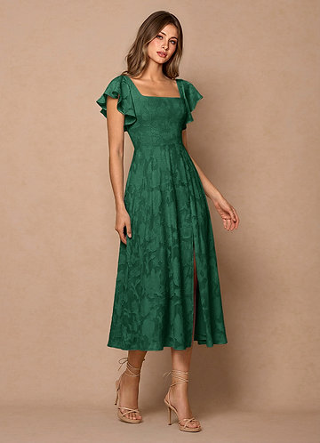 Talia Emerald Green Midi Dress image1