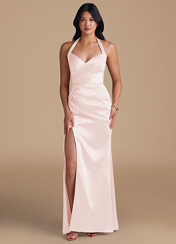 Rose Gold Metallic Satin Bridesmaid Dresses | Azazie